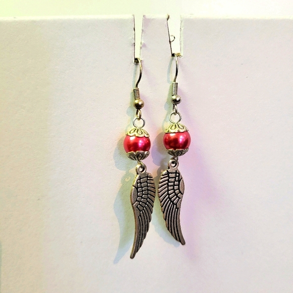 Jewelry - Red costume angel earrings